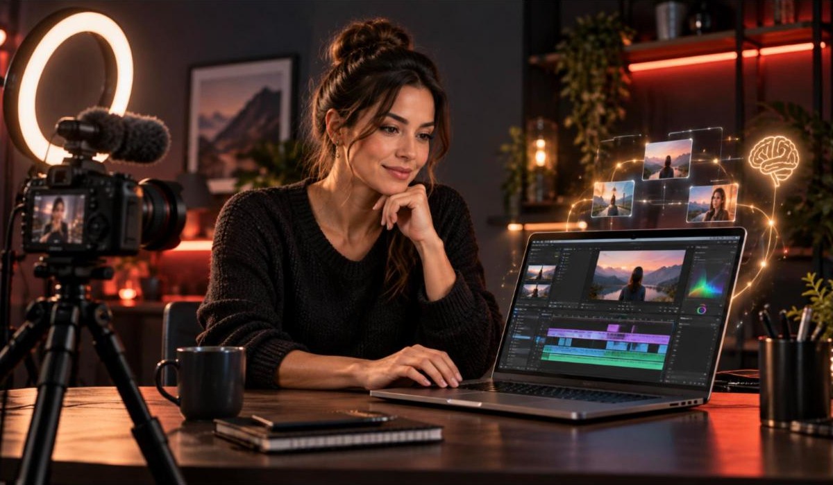 Video Automation with AI course - creator editing video with AI tools